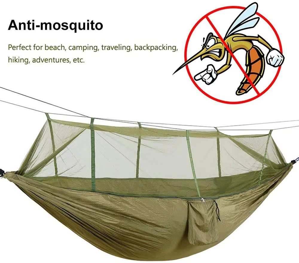 Two-Person Outdoor Hammock With Integrated Mosquito Net For Bug-Proof Comfort