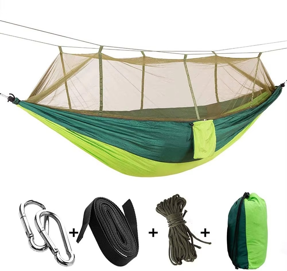 Two-Person Outdoor Hammock With Integrated Mosquito Net For Bug-Proof Comfort