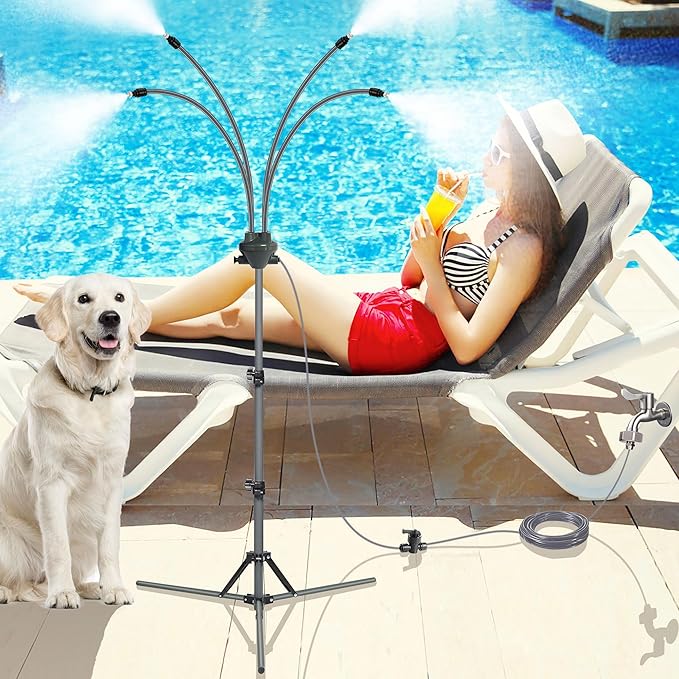 Patio Cooling Mist System With Adjustable Height Tripod Mister