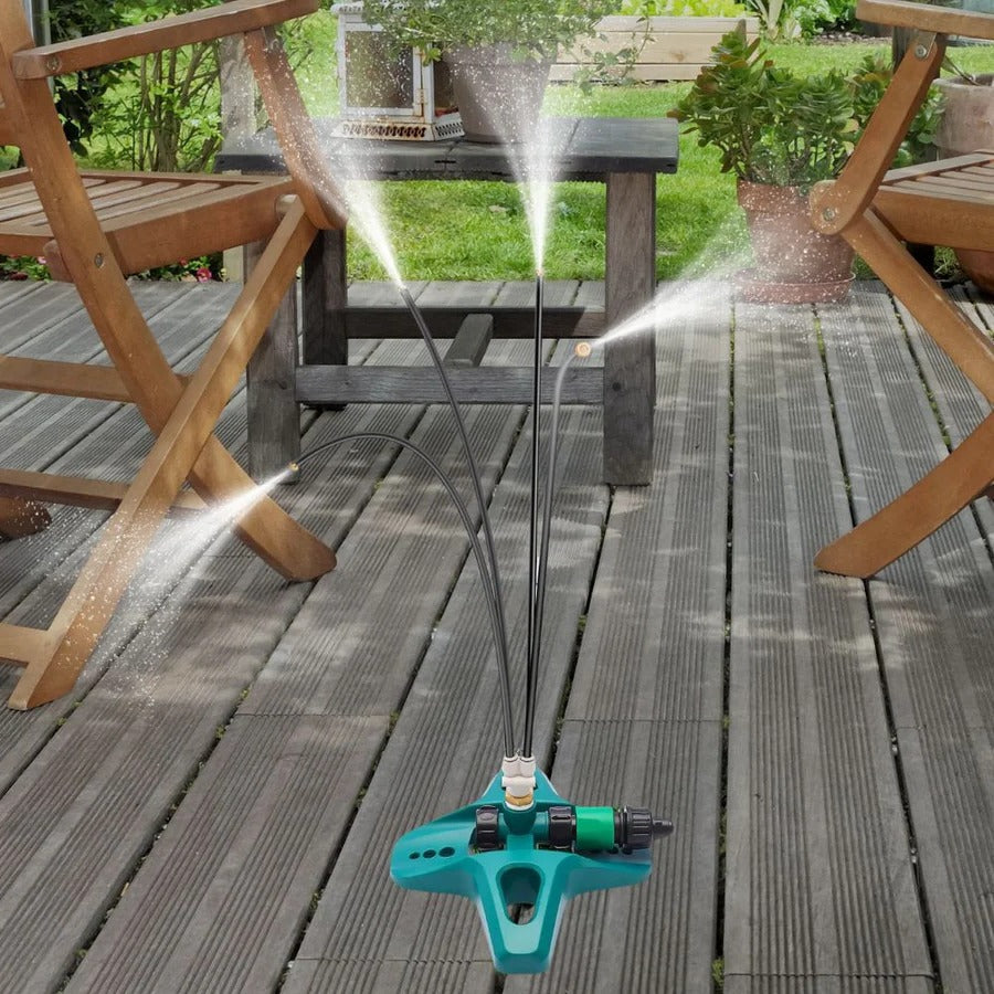 Patio Misting System With Adjustable Nozzles For Cooling And Plant Hydration