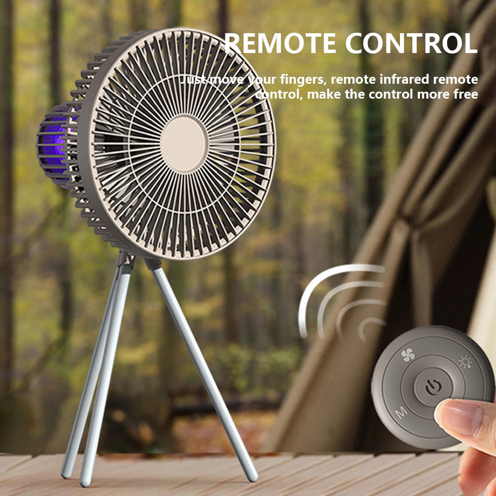 Rechargeable Outdoor Mood Light With Portable Fan And LED Ambiance