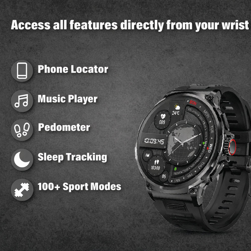Outdoor Pro Rugged Smartwatch Equipped For Multi-Sport Tracking And Active Lifestyles