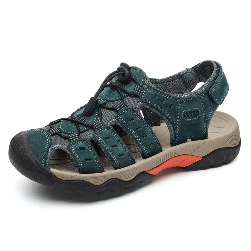 Genuine Leather Sandals For Hiking With Elastic Strap For Summer Adventures