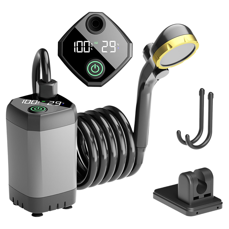 Rechargeable Portable Shower Pump For Outdoor Camping And Beach Trips With LED Display