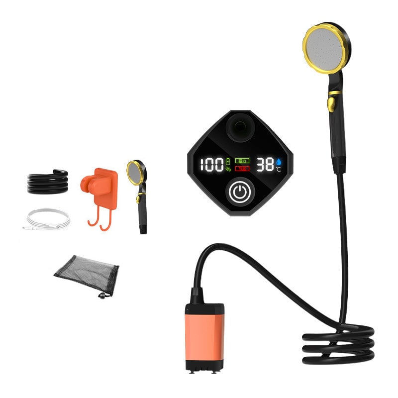 Rechargeable Portable Shower Pump For Outdoor Camping And Beach Trips With LED Display