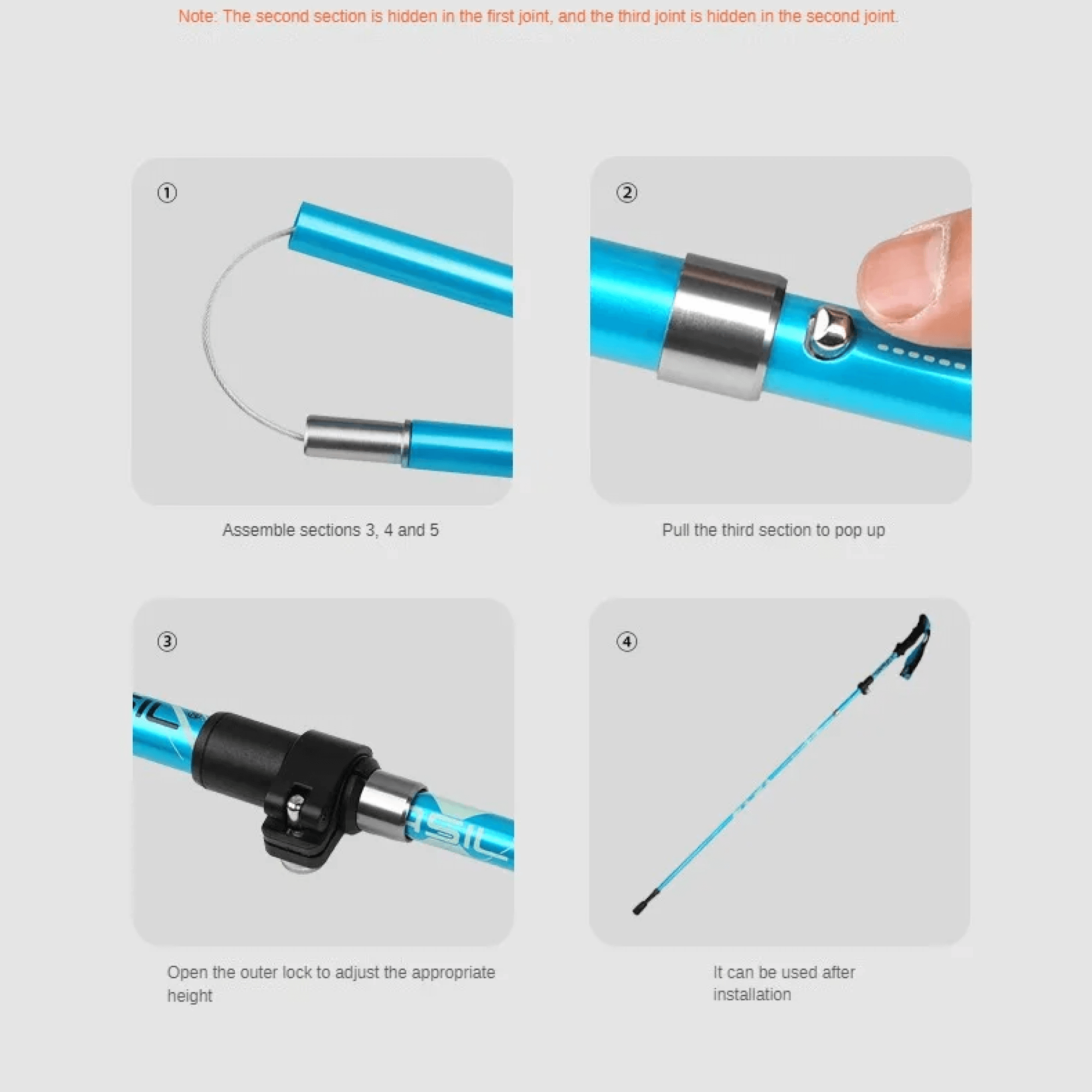 Lightweight Aluminum Collapsible Trekking Poles For All Terrain Support