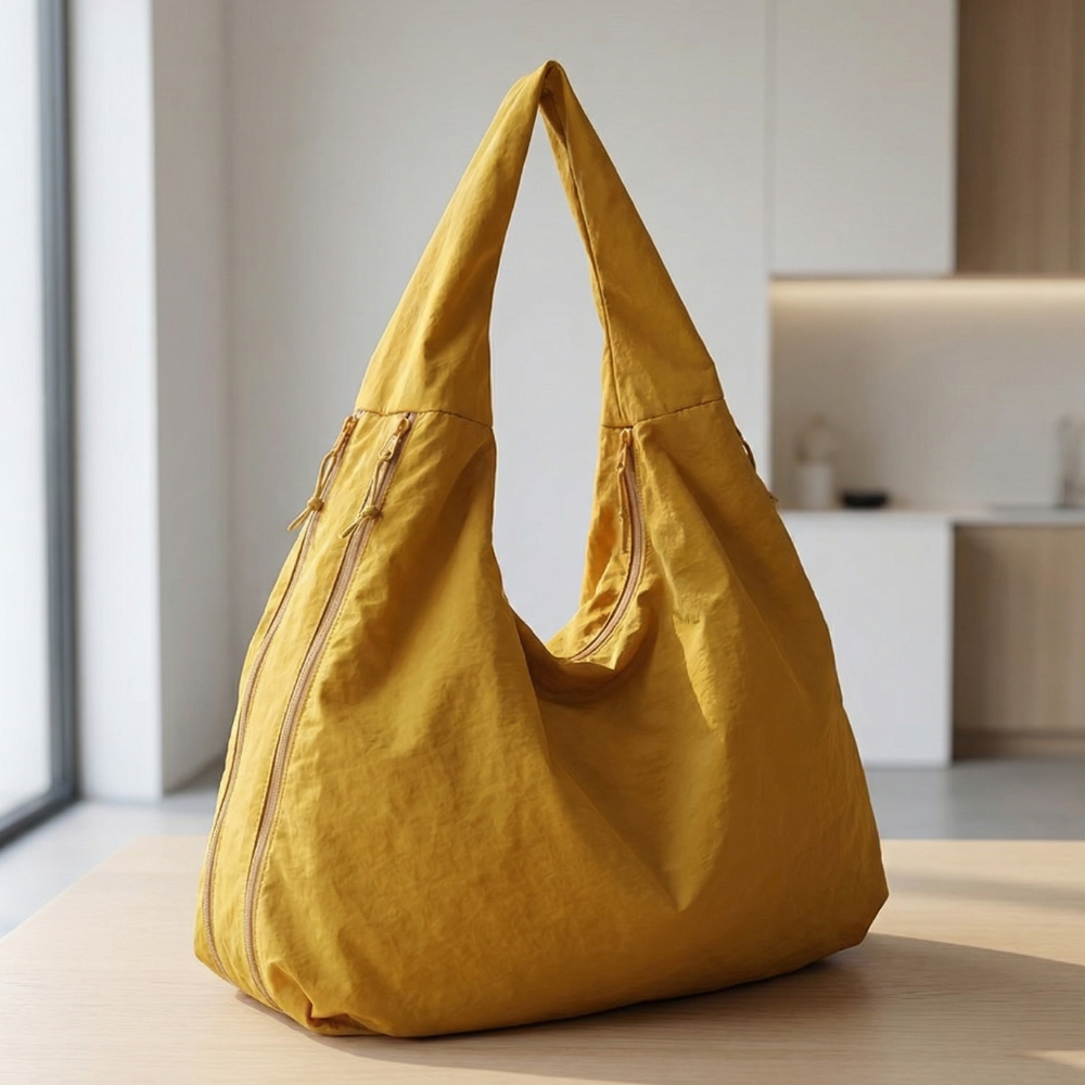 Lunova Oversized Shoulder Bag With Exterior Pockets