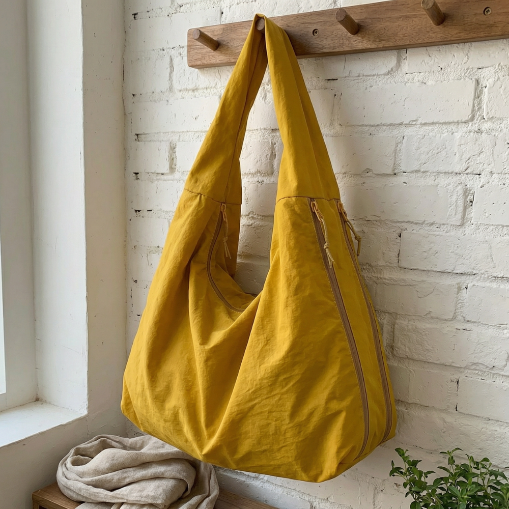 Lunova Oversized Shoulder Bag With Exterior Pockets