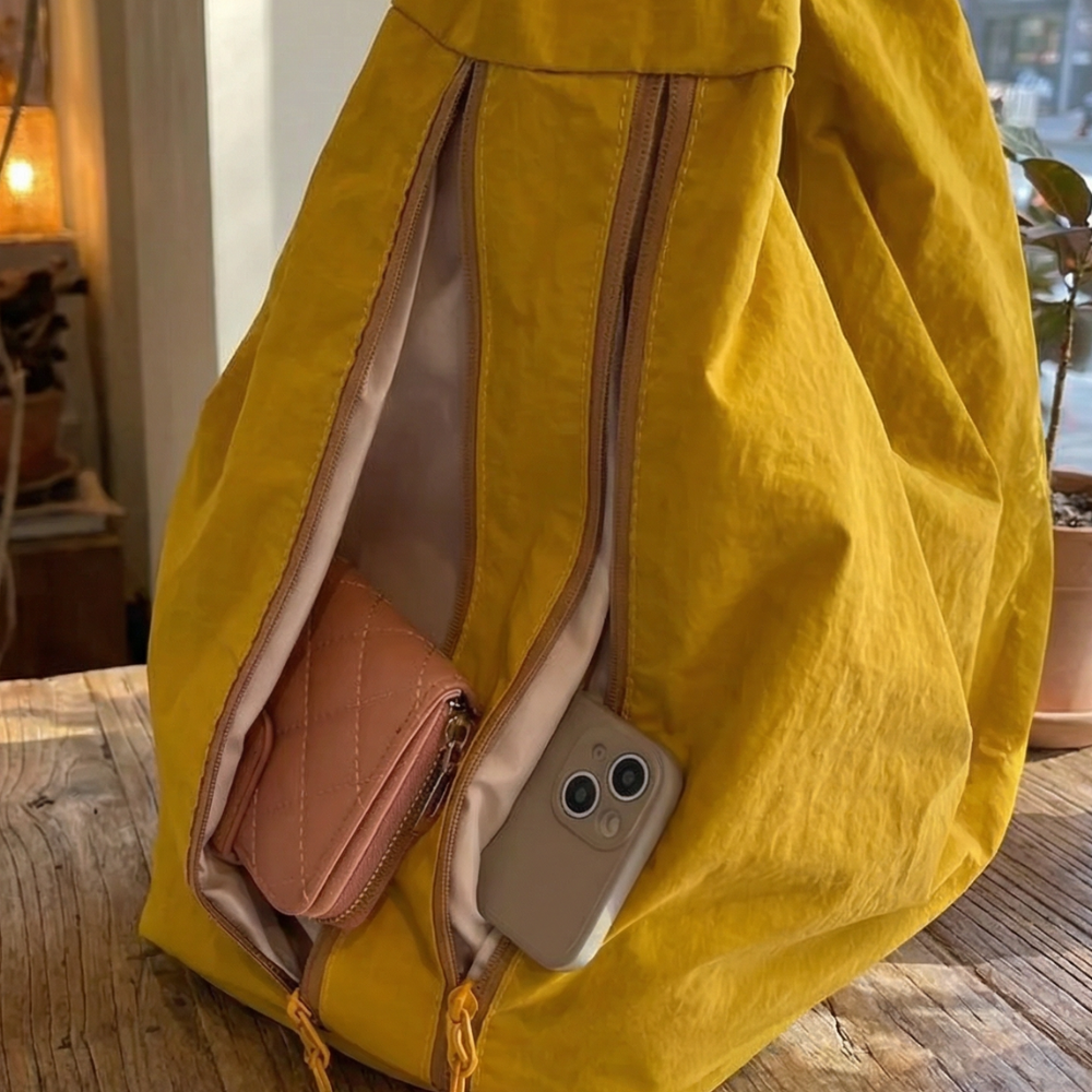 Lunova Oversized Shoulder Bag With Exterior Pockets