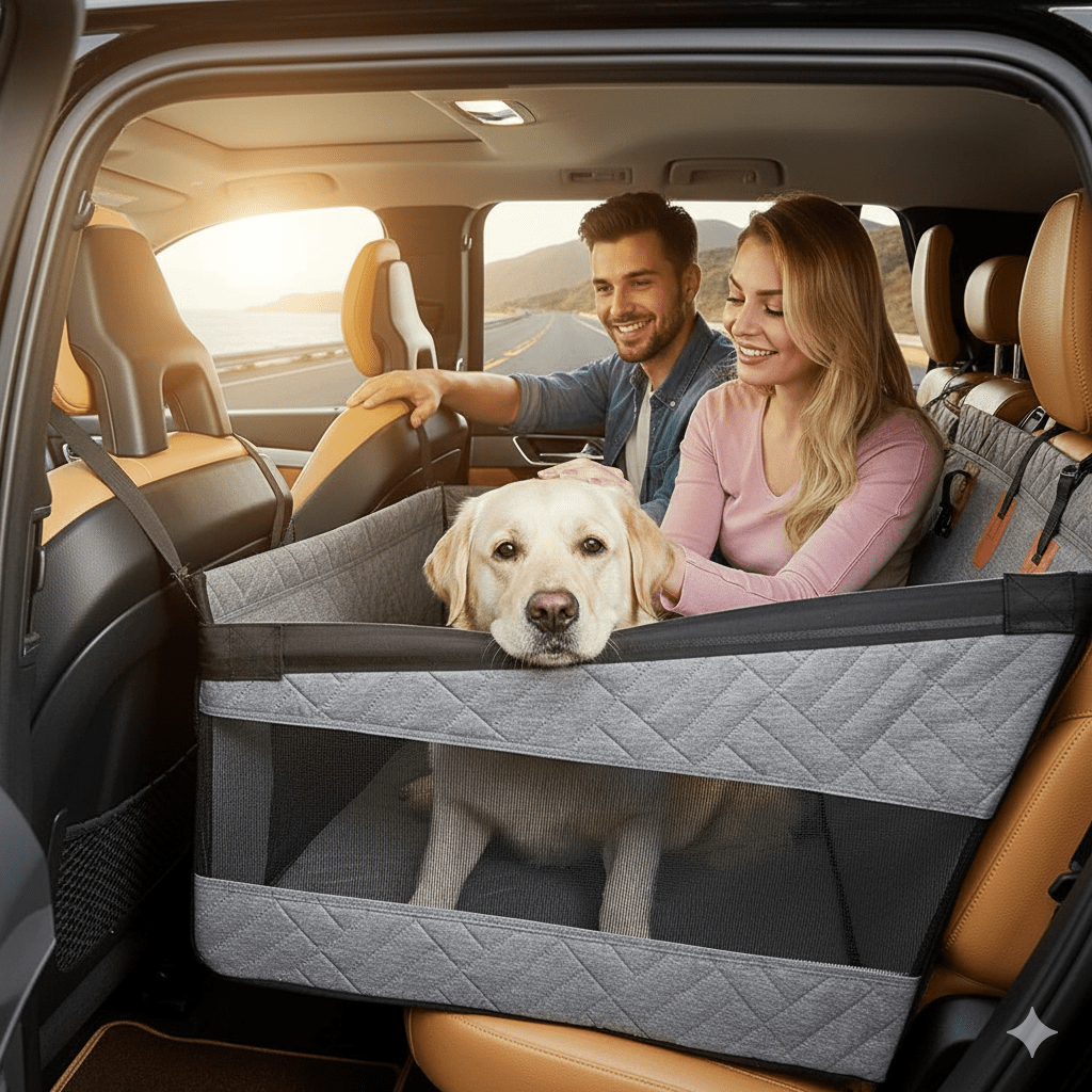 PUPPPROTECTOR Plus Waterproof Memory Foam Seat Mat For Dog Car Travel Comfort