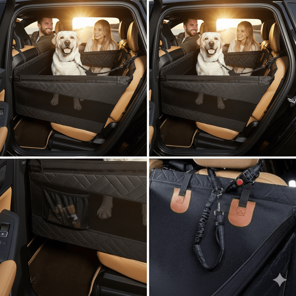 PUPPPROTECTOR Plus Waterproof Memory Foam Seat Mat For Dog Car Travel Comfort