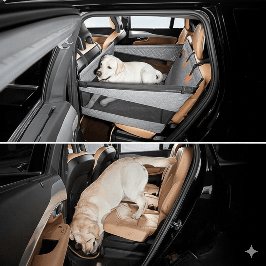 PUPPPROTECTOR Plus Waterproof Memory Foam Seat Mat For Dog Car Travel Comfort