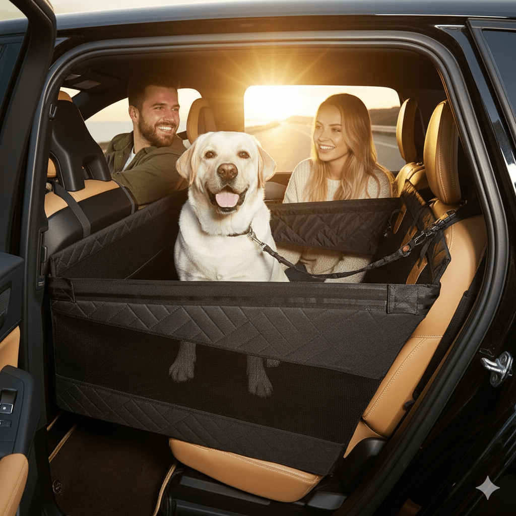 PUPPPROTECTOR Plus Waterproof Memory Foam Seat Mat For Dog Car Travel Comfort