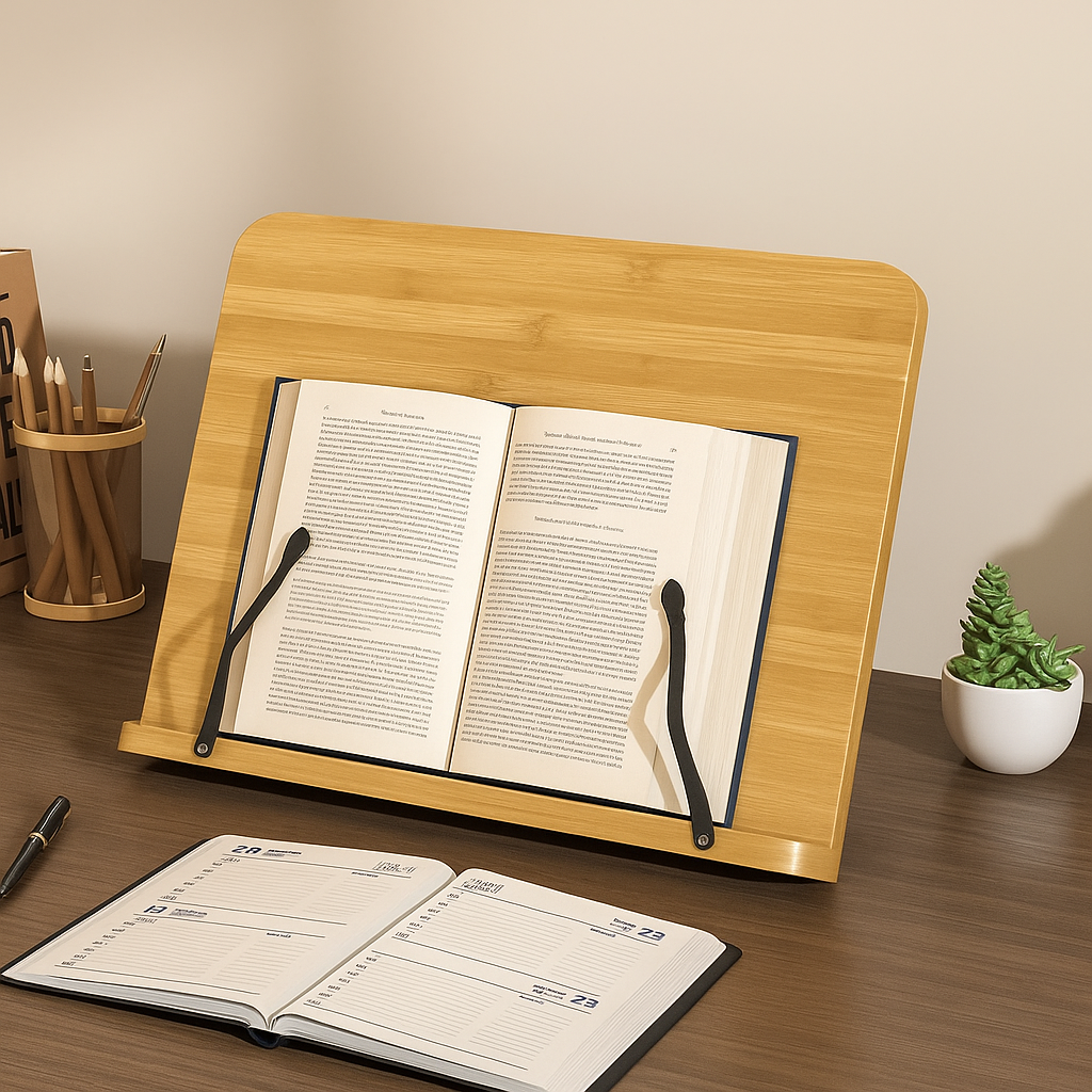 PageLift Adjustable Foldable Wooden Stand For Book Reading Comfort