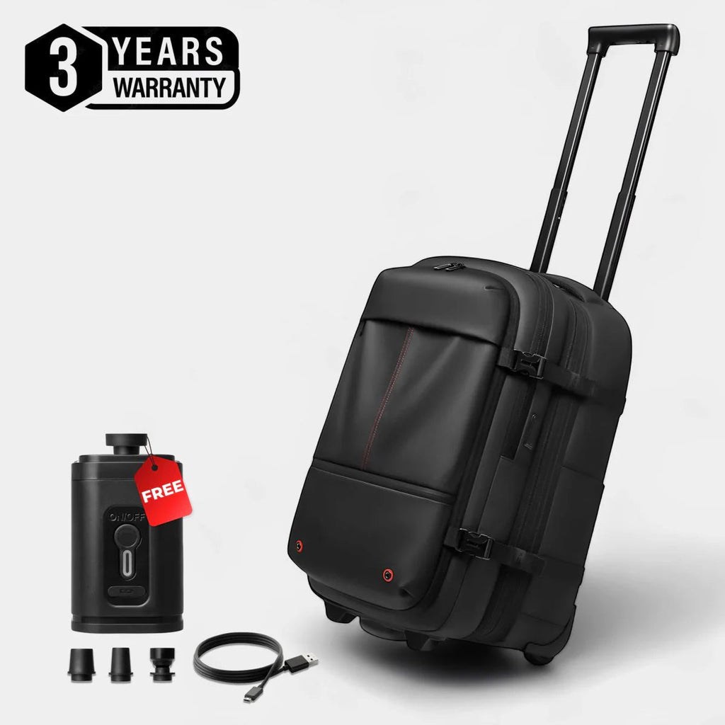 PakkyRoll Rolling Backpack Vacuum Compression Carry-On For Travel Efficiency