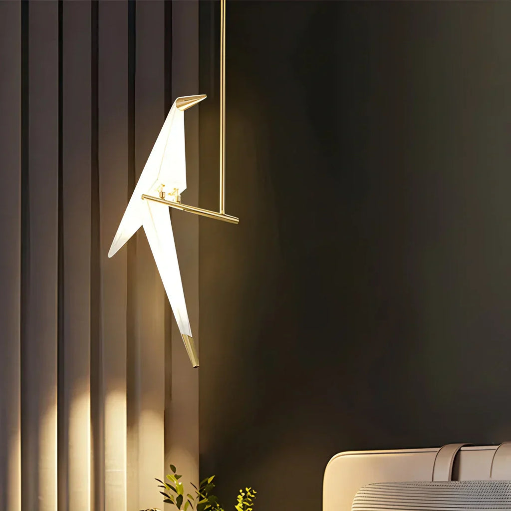 Elegant Dining Room Chandelier With Paper Crane Birds