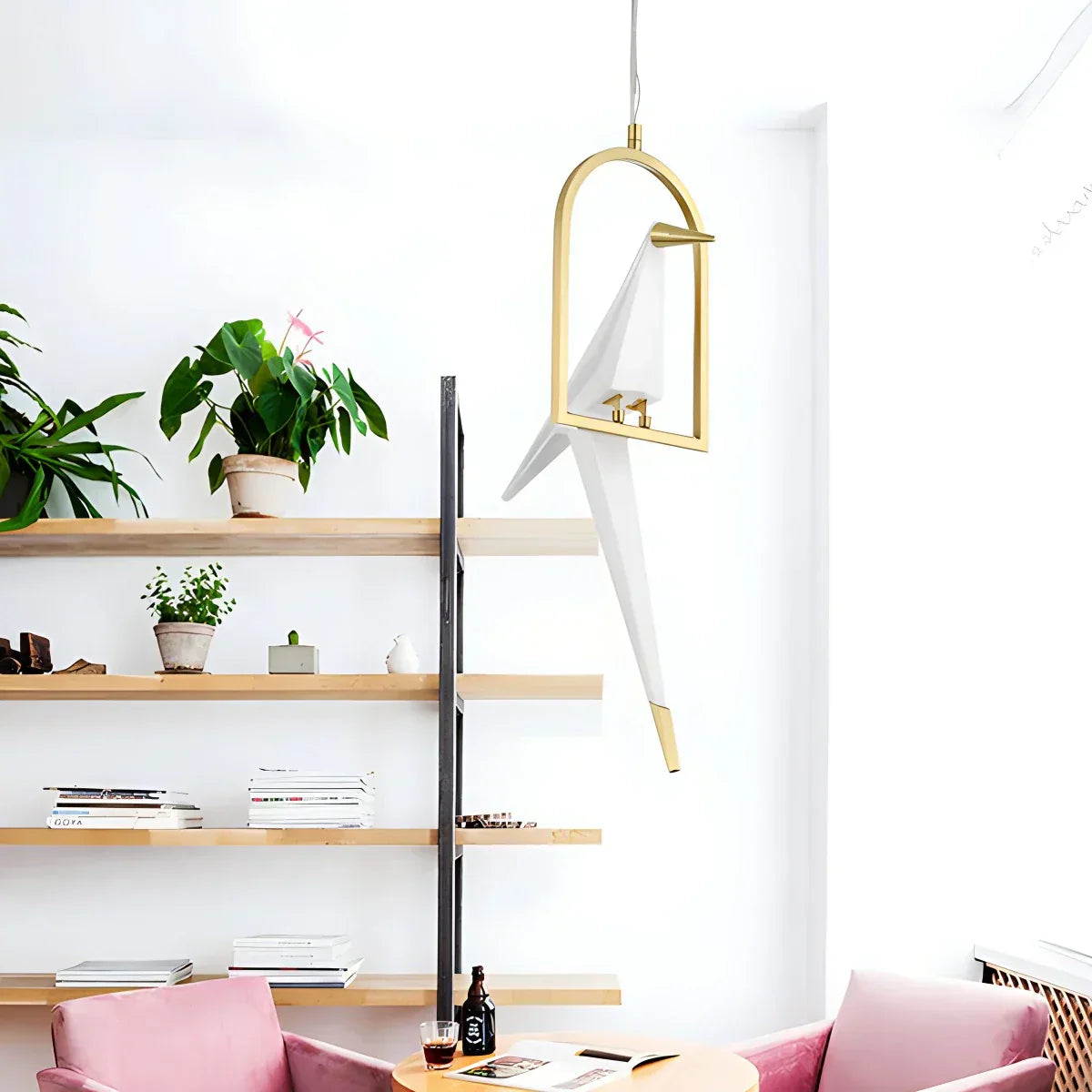 Elegant Dining Room Chandelier With Paper Crane Birds