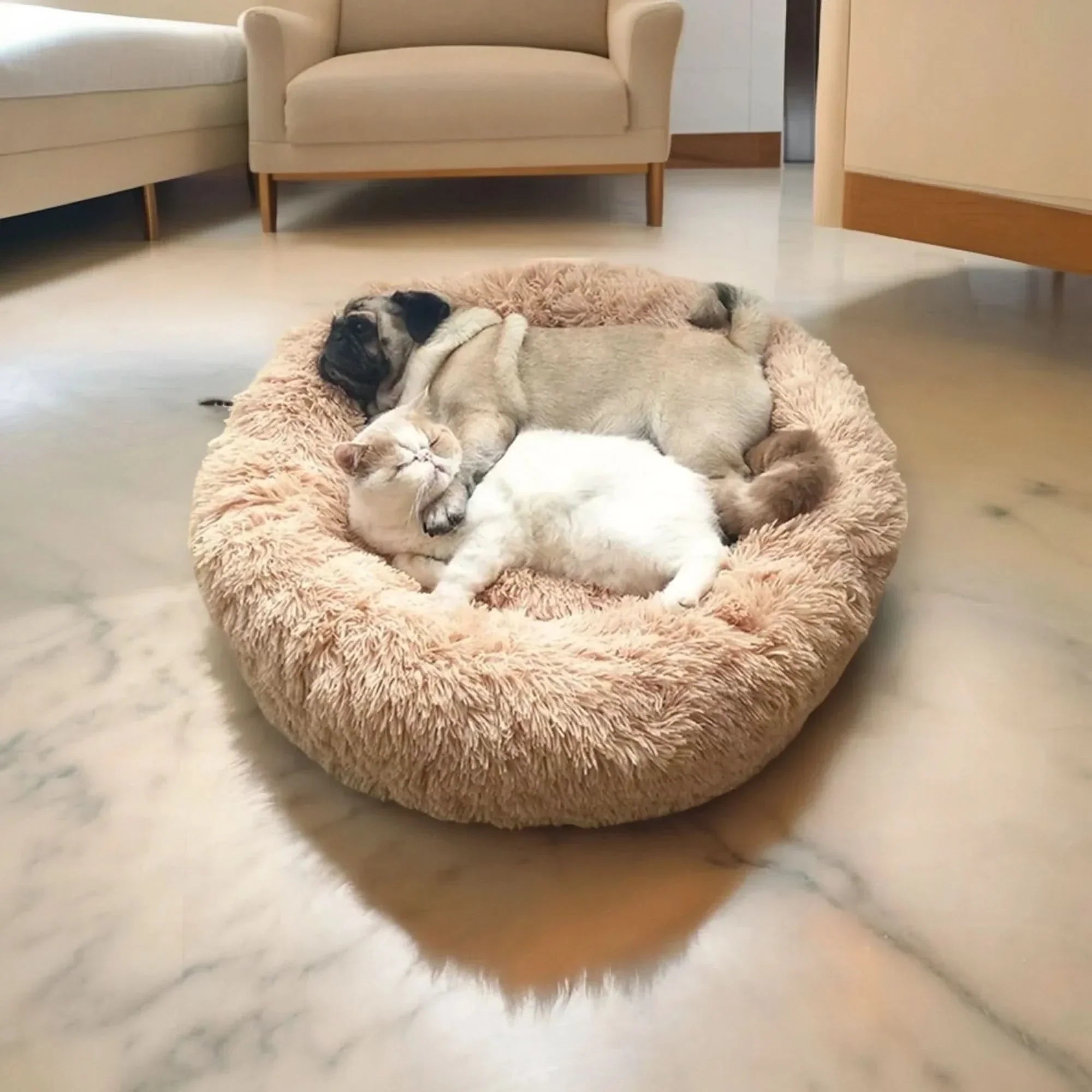 Pawfey Calming Bed For Dogs With Ergonomic Support And Soft Comfort