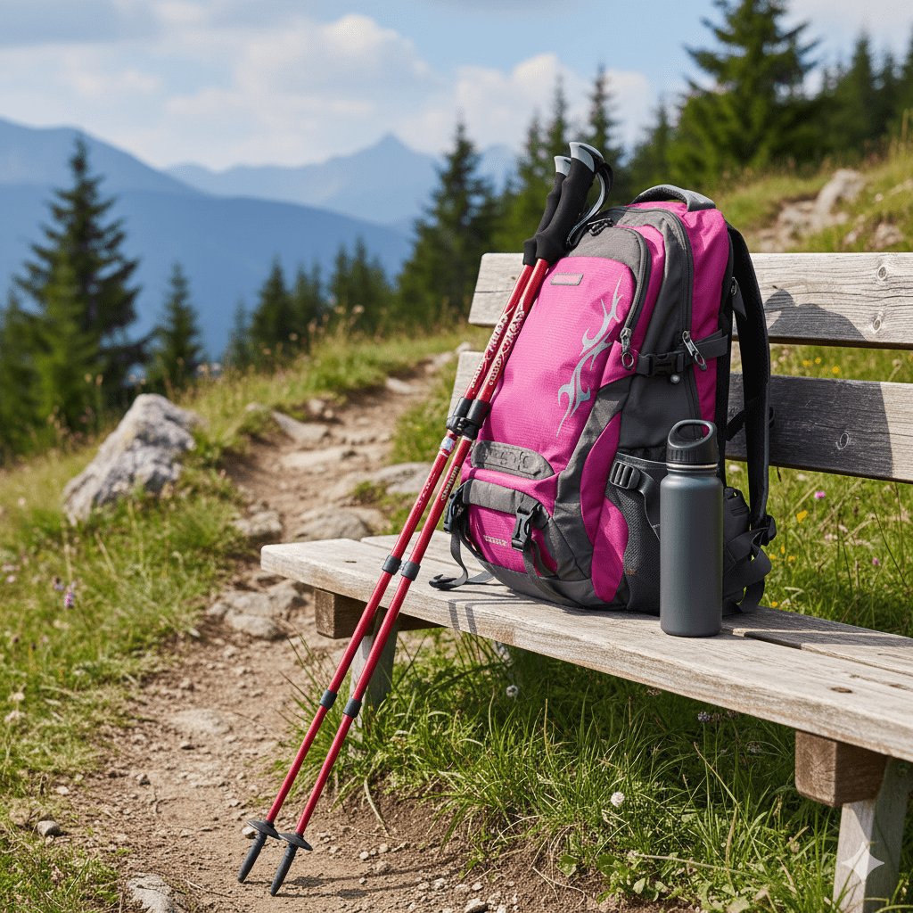 PeakPath Trekking Poles Featuring Ergonomic Handles And Adjustable Design