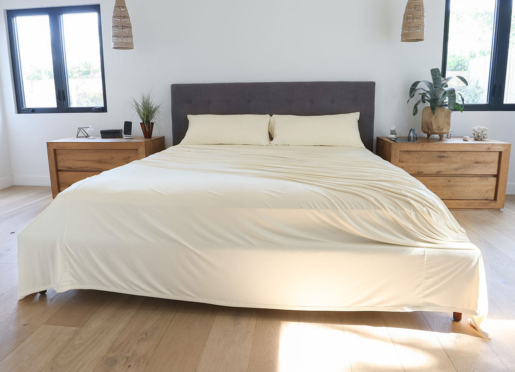 Performance Collection Ecru Bed Sheet Set With Airy Fabric For Restful Nights