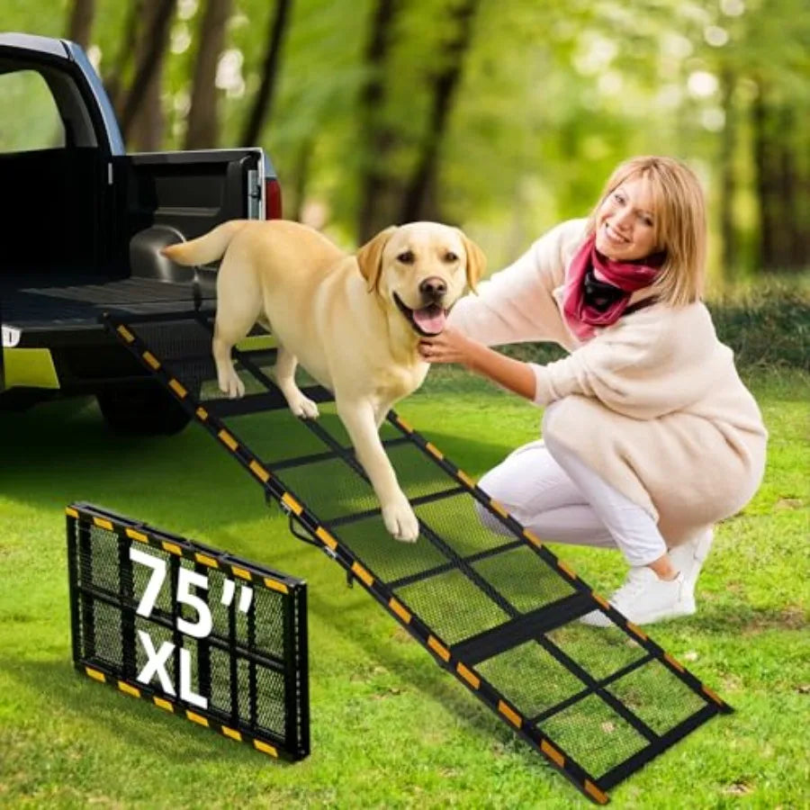 Pet Access Car Ramp For Dogs With Non-Slip Surface And Joint-Friendly Design