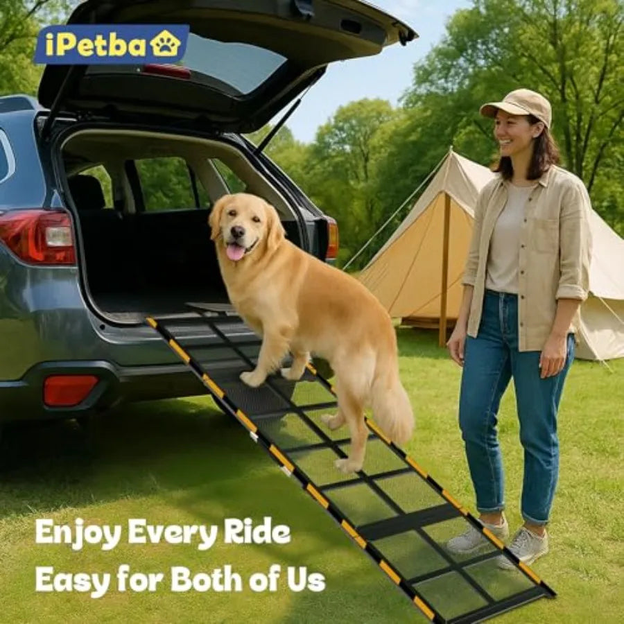 Pet Access Car Ramp For Dogs With Non-Slip Surface And Joint-Friendly Design