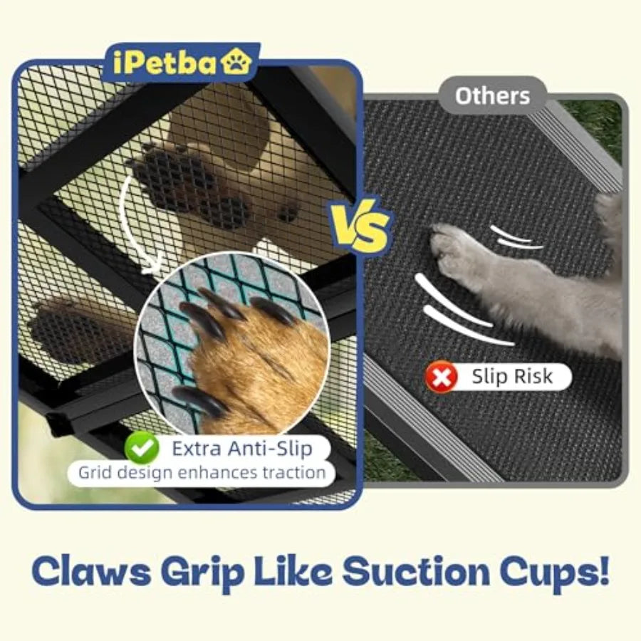 Pet Access Car Ramp For Dogs With Non-Slip Surface And Joint-Friendly Design