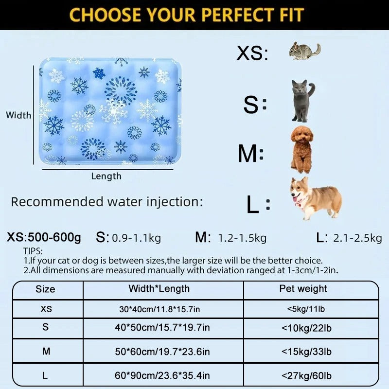 Pet Comfort Cooling Mat With Self-Cooling Gel For Portable Summer Relief