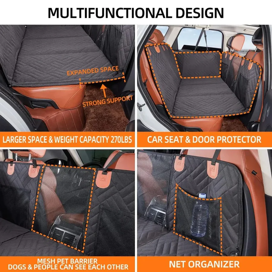 Pet Comfort Car Seat Bridge For Dogs With Adjustable Straps