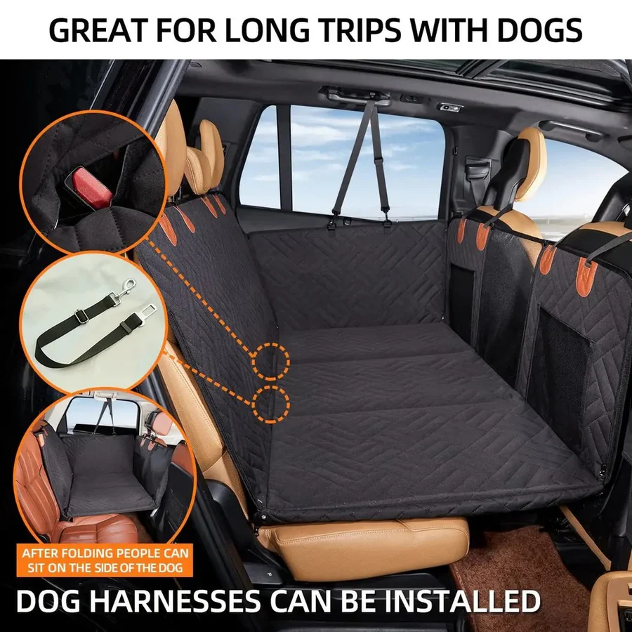Pet Comfort Car Seat Bridge For Dogs With Adjustable Straps