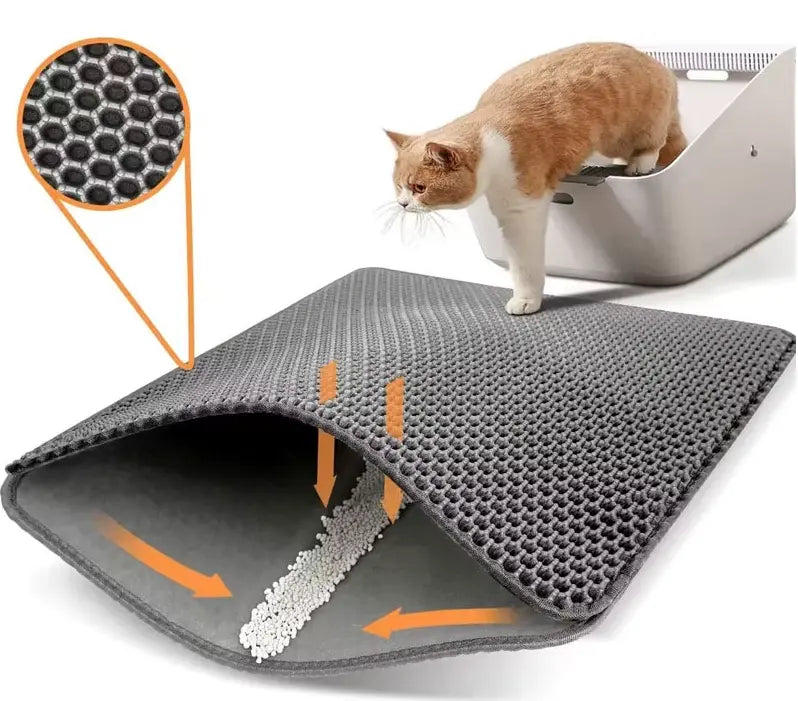 Pet Haven Litter Mat For Cats With Two-Layer Design And Water Resistance, Machine Washable