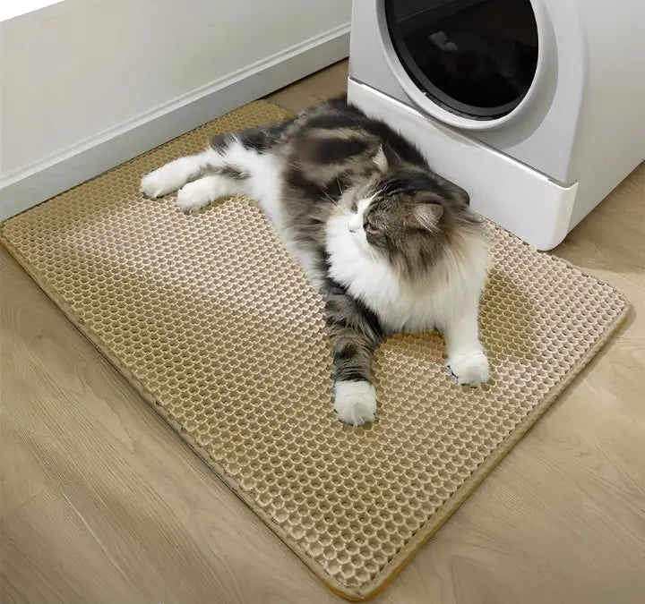 Pet Haven Litter Mat For Cats With Two-Layer Design And Water Resistance, Machine Washable