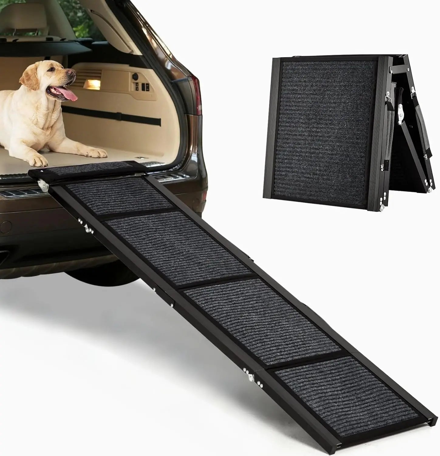 Pet Ramp Quad Fold Ramp For Cars With Anti-Slip Surface For Large Dogs