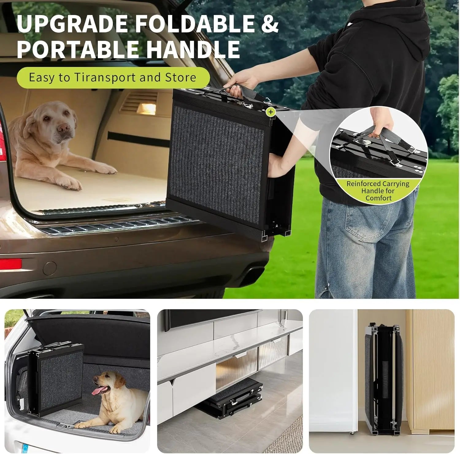 Pet Ramp Quad Fold Ramp For Cars With Anti-Slip Surface For Large Dogs