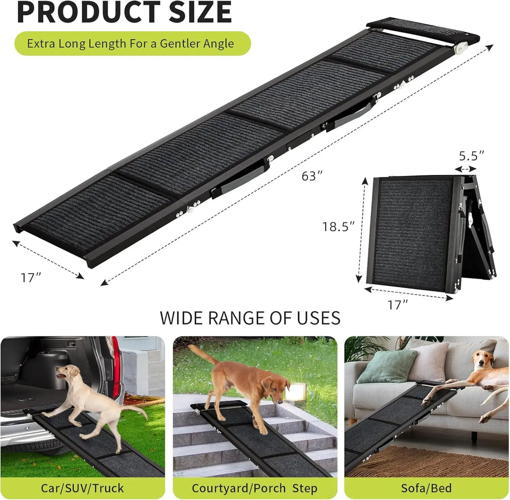 Pet Ramp Quad Fold Ramp For Cars With Anti-Slip Surface For Large Dogs
