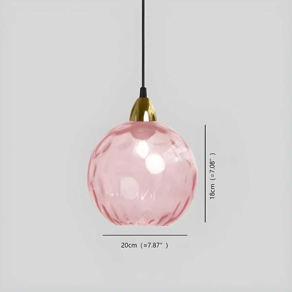 Vivid Glass Orb Pendant Light In Living Room Ceiling