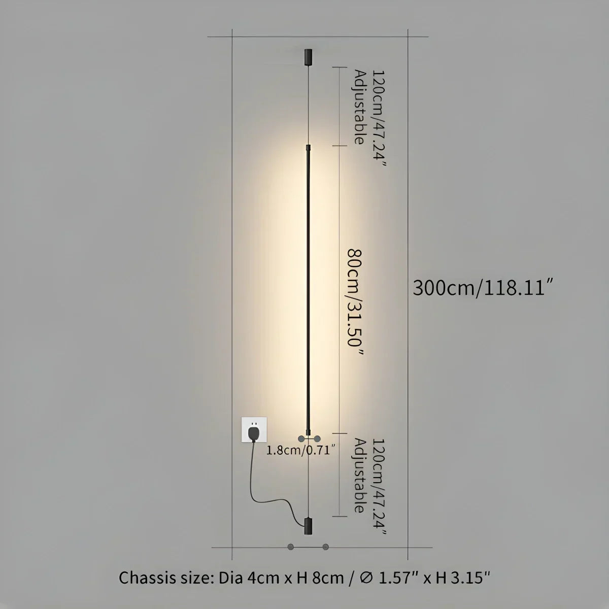 Tall Linear LED Light For Modern Interiors And Open Spaces