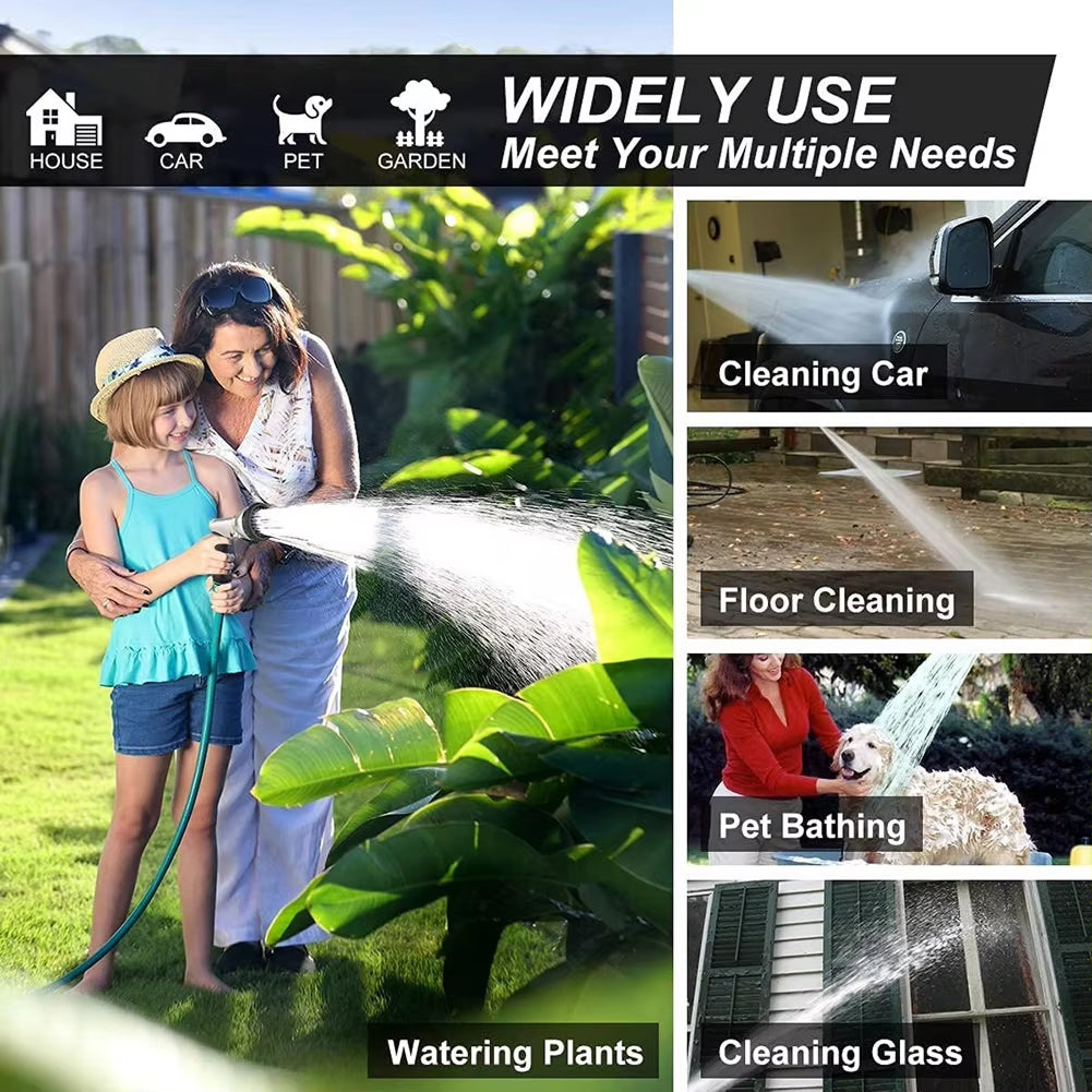Plumeroz High-Pressure Garden Hose Nozzle With Nine Spray Patterns For Effortless Watering