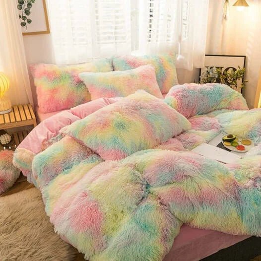FuzzyHaven Velvet Fleece Plush Duvet Cover All Season Comfort