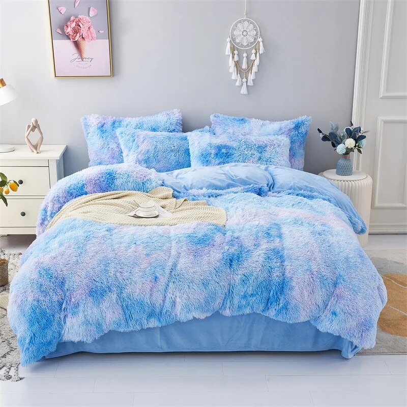 FuzzyHaven Velvet Fleece Plush Duvet Cover All Season Comfort