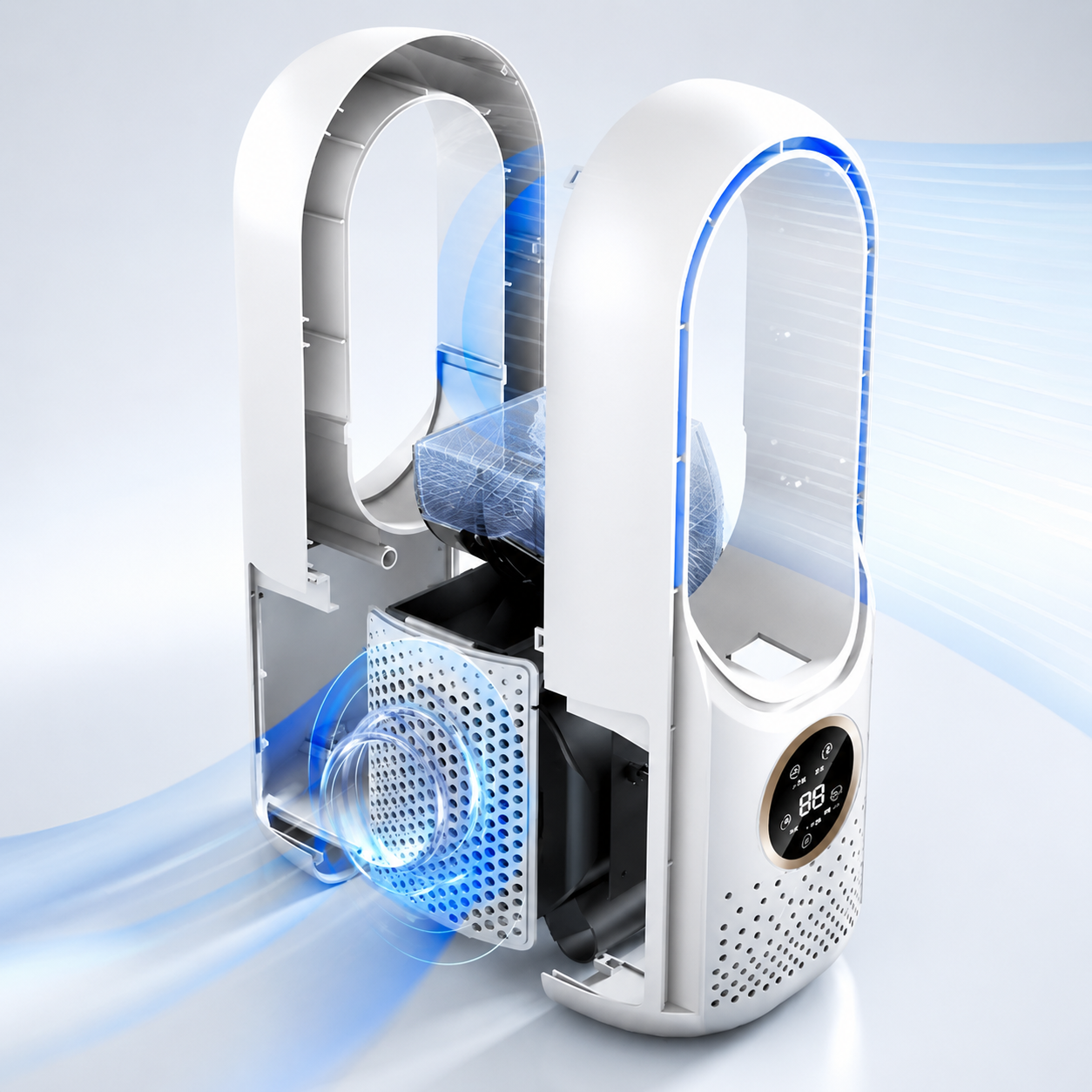 Energy Efficient Compact Portable Air Conditioner With Bladeless Design For Small Spaces