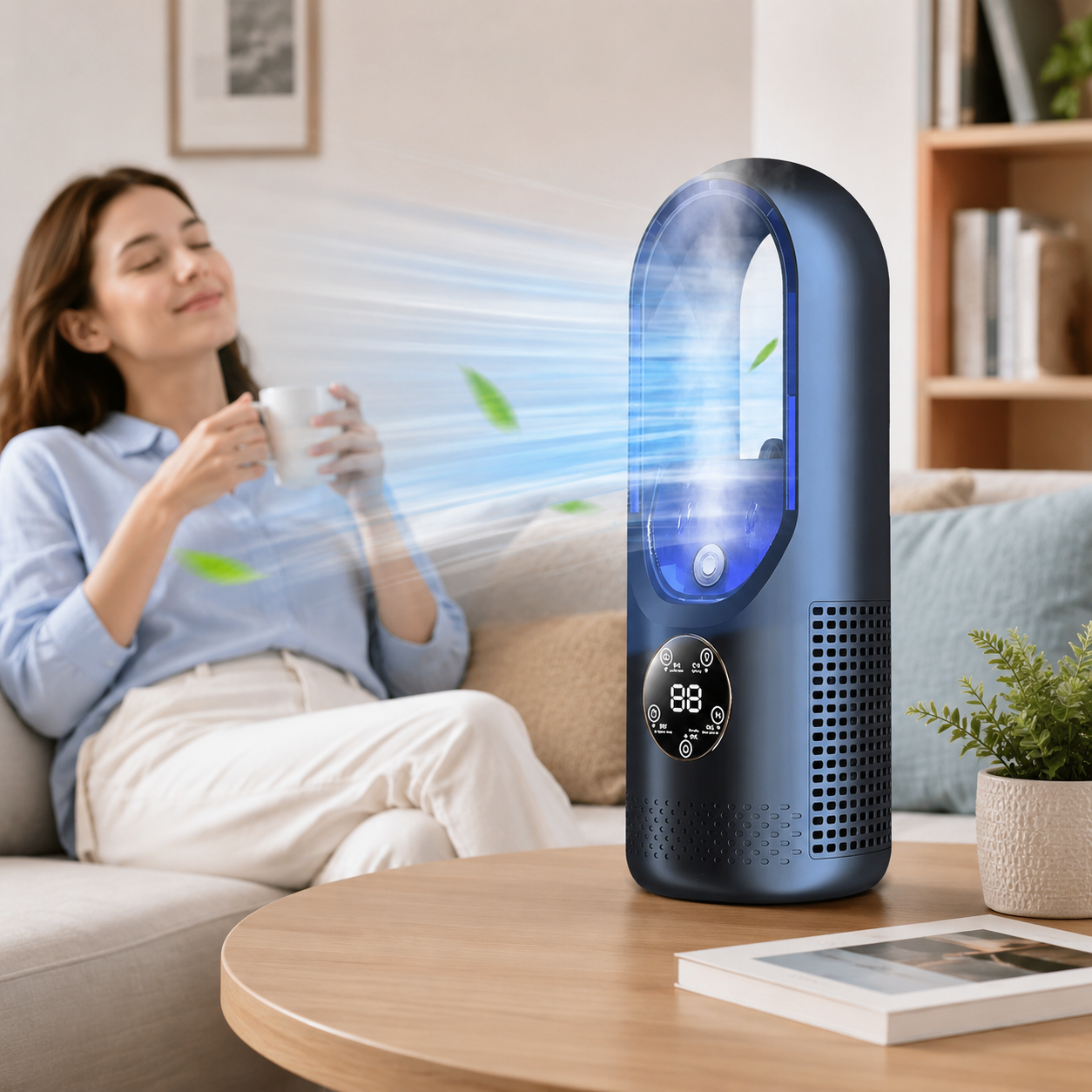 Energy Efficient Compact Portable Air Conditioner With Bladeless Design For Small Spaces