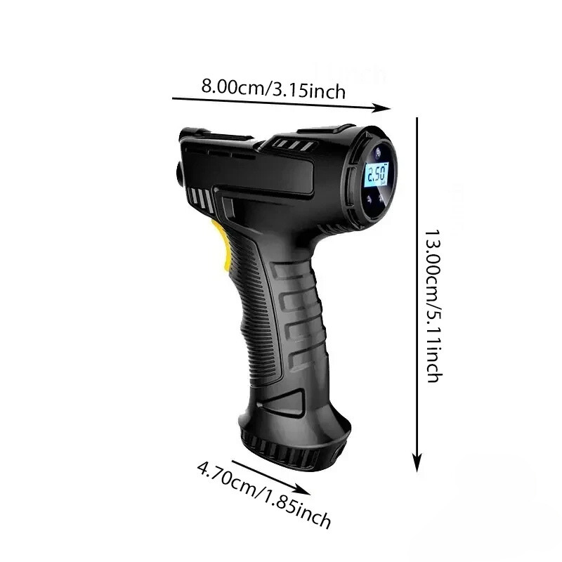 Smart Auto-Stop 120W Portable Handheld Tire Inflator, Compact Air Compressor