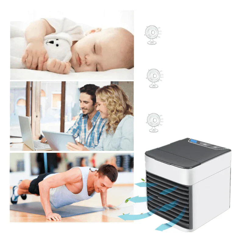 Portable 3-In-1 Evaporative Cooler Fan With LED Light For Fresh Air And Comfort