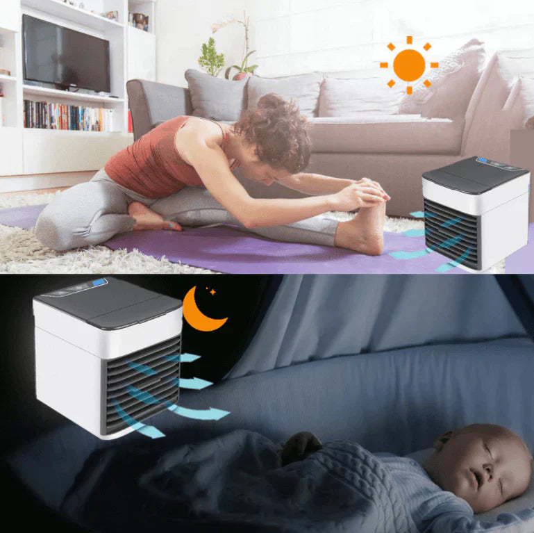 Portable 3-In-1 Evaporative Cooler Fan With LED Light For Fresh Air And Comfort