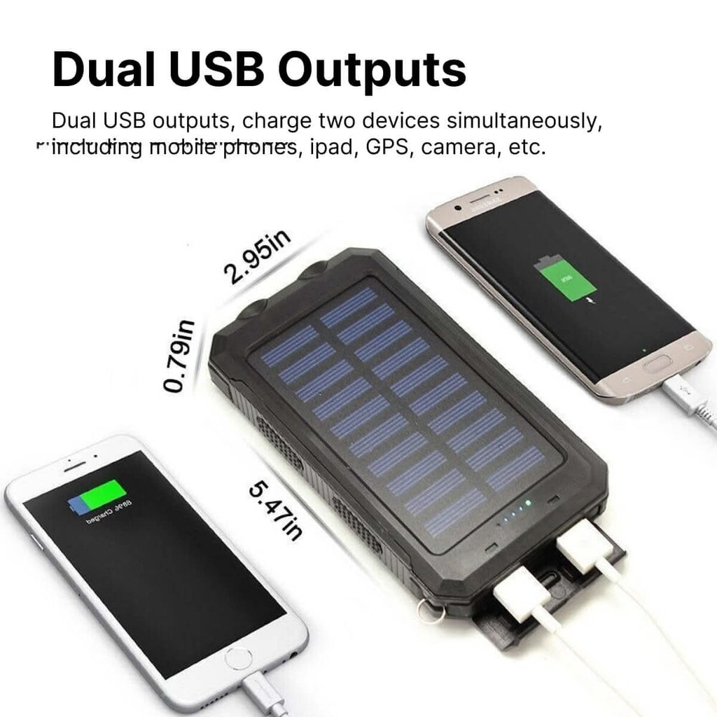 Rugged Sun-Charged Battery Pack With 30000mAh And Dual USB Ports For Outdoors