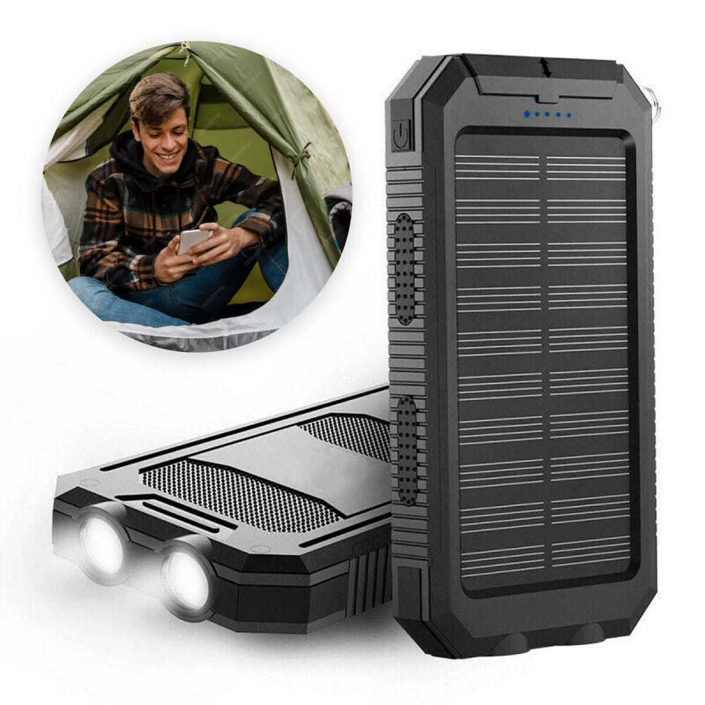 Rugged Sun-Charged Battery Pack With 30000mAh And Dual USB Ports For Outdoors