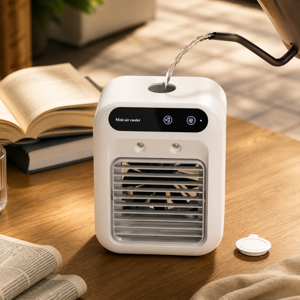 USB Rechargeable Desk Fan With Humidifier For Personal Cooling