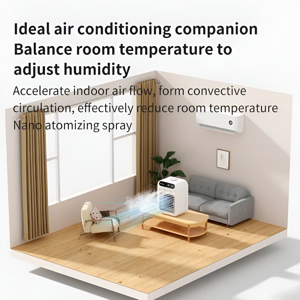 USB Rechargeable Desk Fan With Humidifier For Personal Cooling