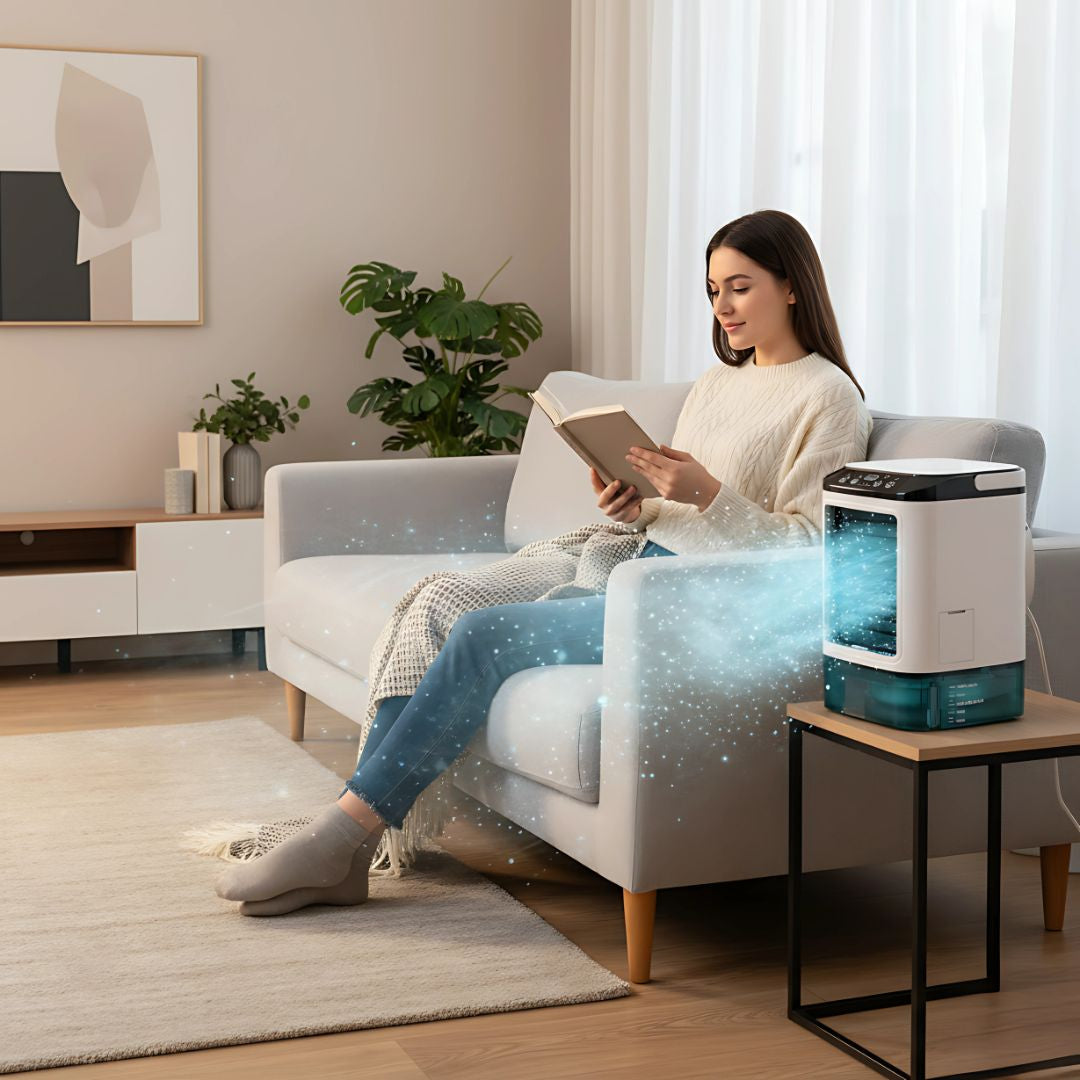 Portable Evaporative Cooler With Quiet 12W Fan And 900ml Tank